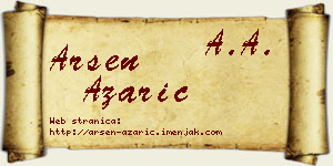 Arsen Azarić vizit kartica